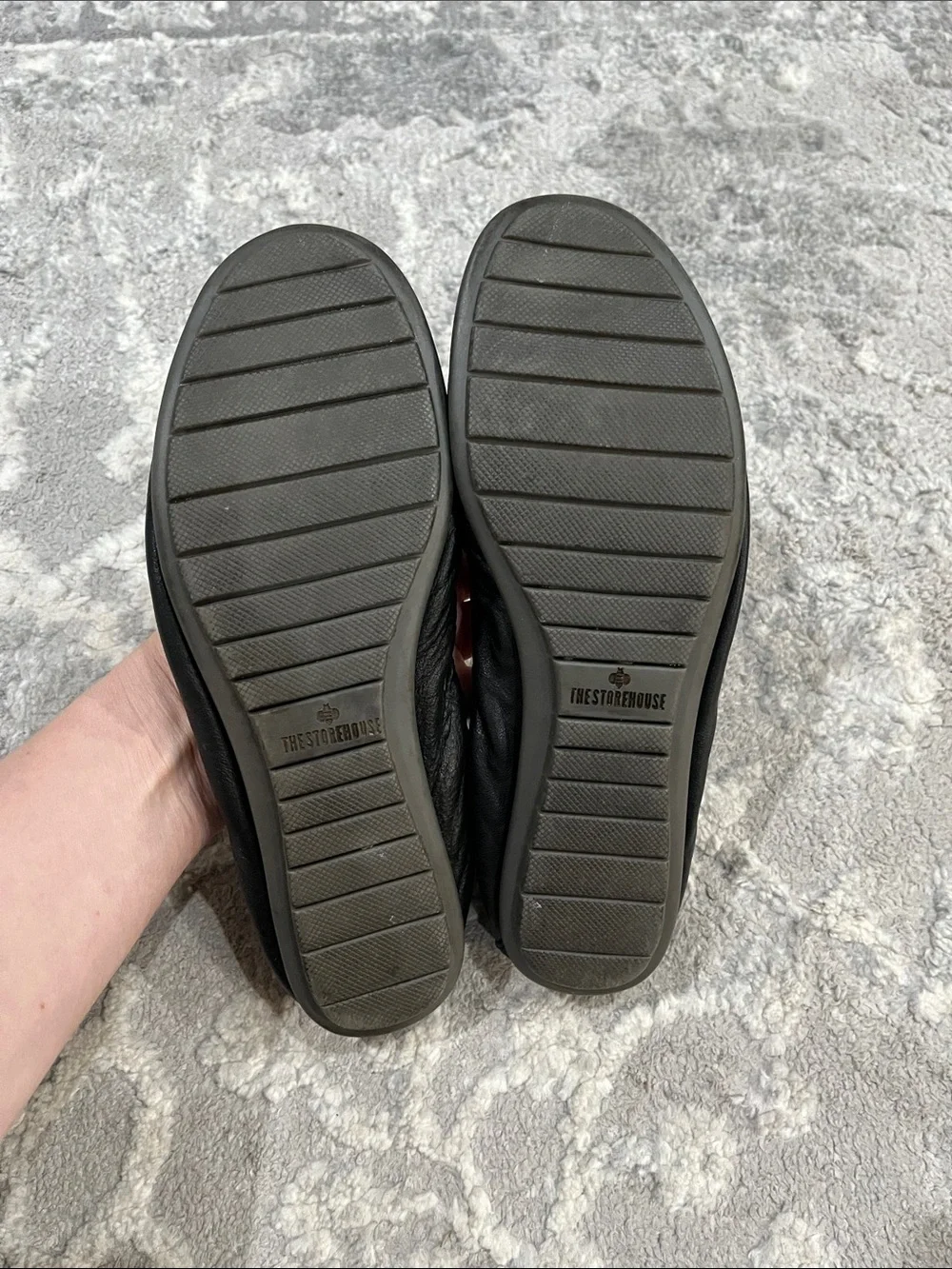 The Storehouse Black Flex Leather Flats-size 8
